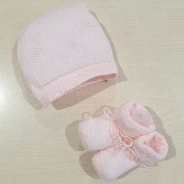 Set cappellino e scarpine in cotone