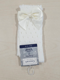 Calze lunghe da neonata color latte – 6 pezzi