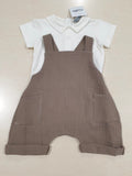 Salopette con polo in cotone