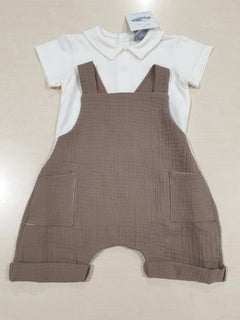 Salopette con polo in cotone