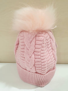 Cappellino in misto lana con ponpon