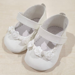 Ballerina elegante in pelle con roselline Chebert