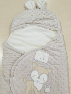 Baby sacco con orecchie in ciniglia ricamata