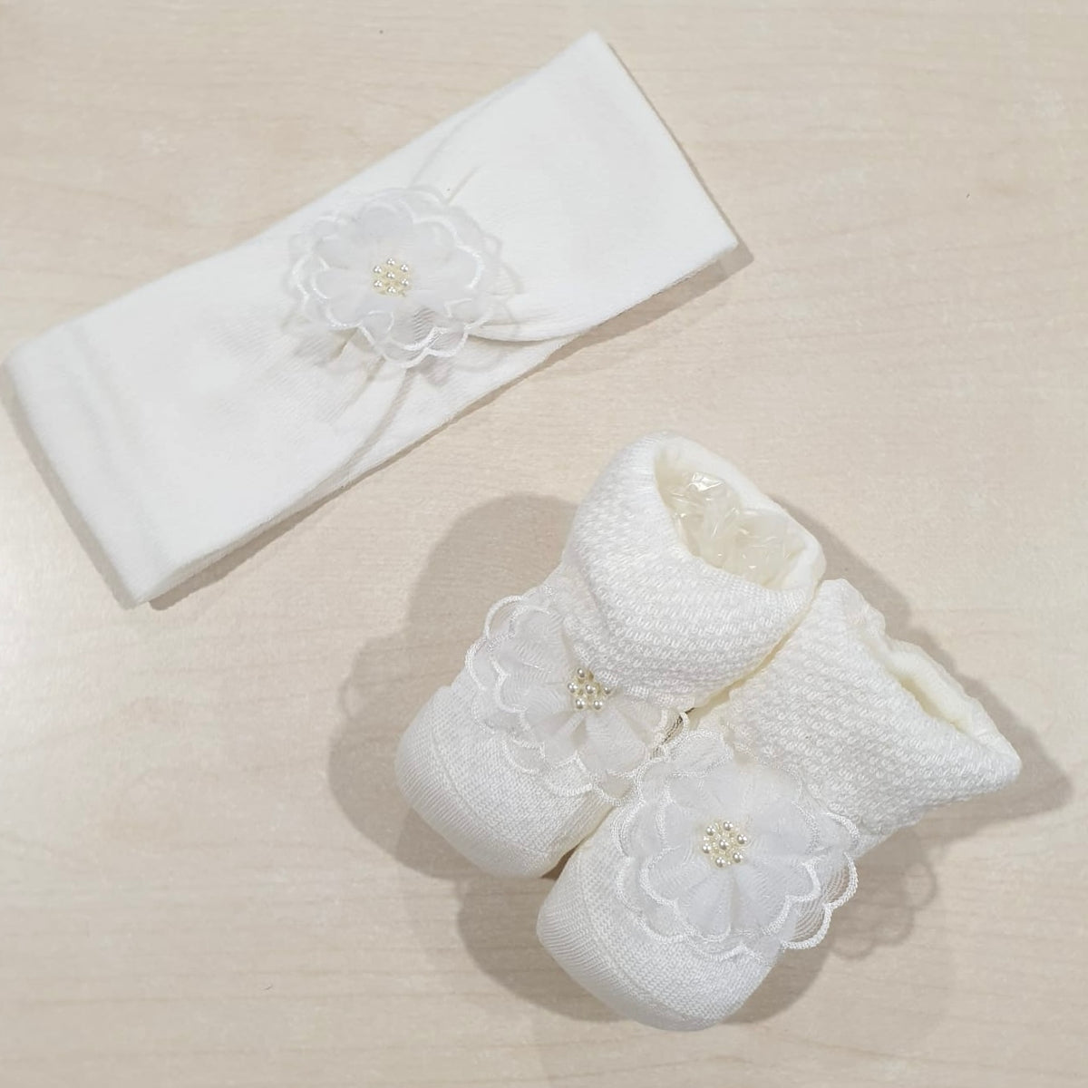 Set scarpine e fascetta in cotone