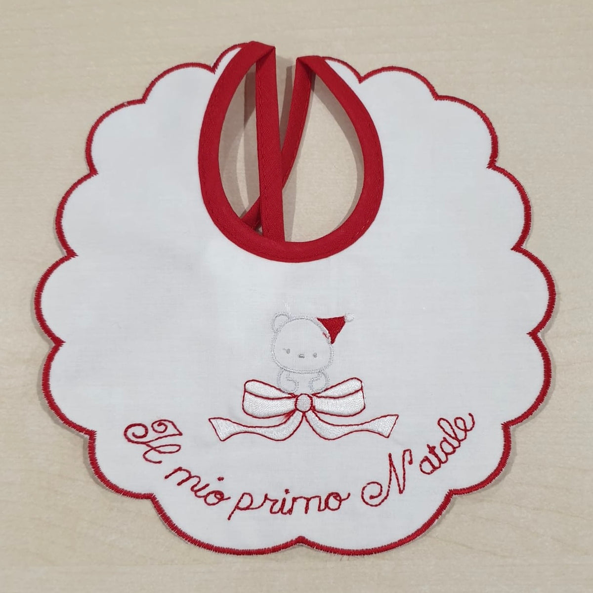 Bavetta ricamata Il mio primo Natale