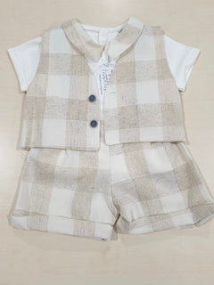 Salopette con gilet in cotone tema Lino