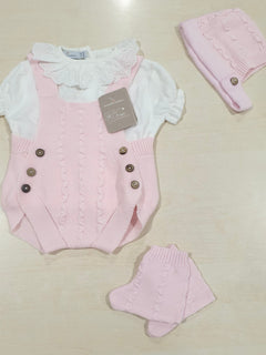 Pagliaccetto cappellino e scarpine neonata