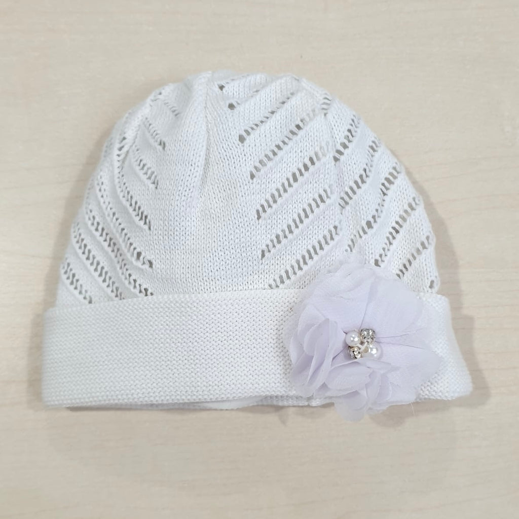 Cappellino con fiore ricamato
