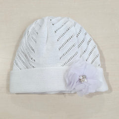 Cappellino con fiore ricamato