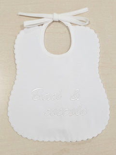 Bavetta ricamata 100% cotone “Baci e coccole”