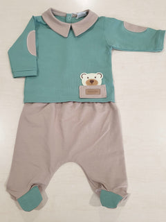 Completino due pezzi in cotone tema Dino