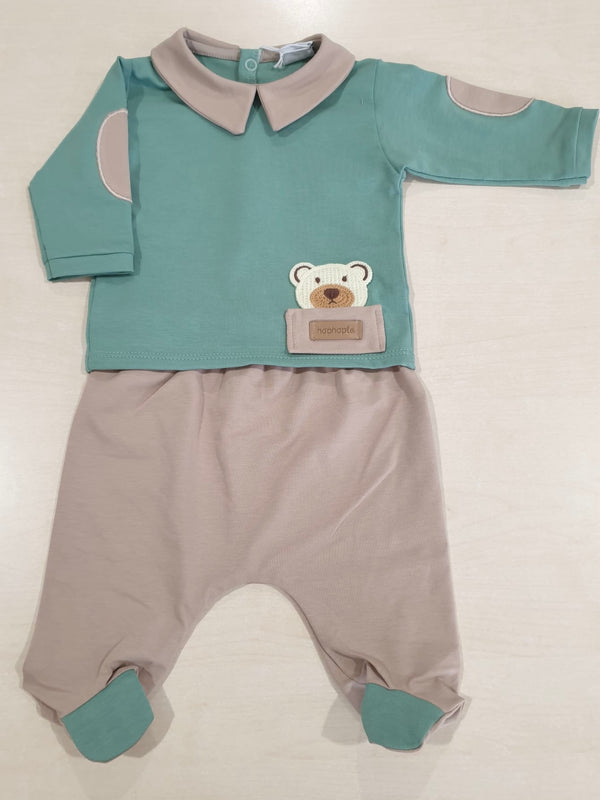Completino due pezzi in cotone tema Dino