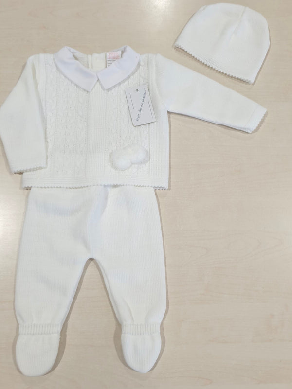 Completino due pezzi e cappellino invernale neonato
