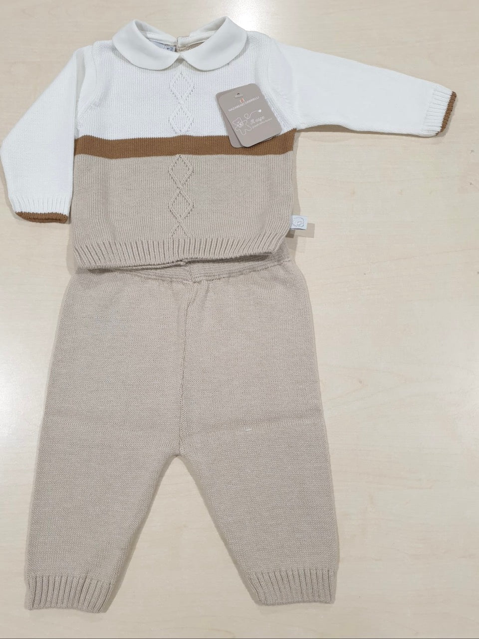 Completino 2 pezzi in maglia lavorata