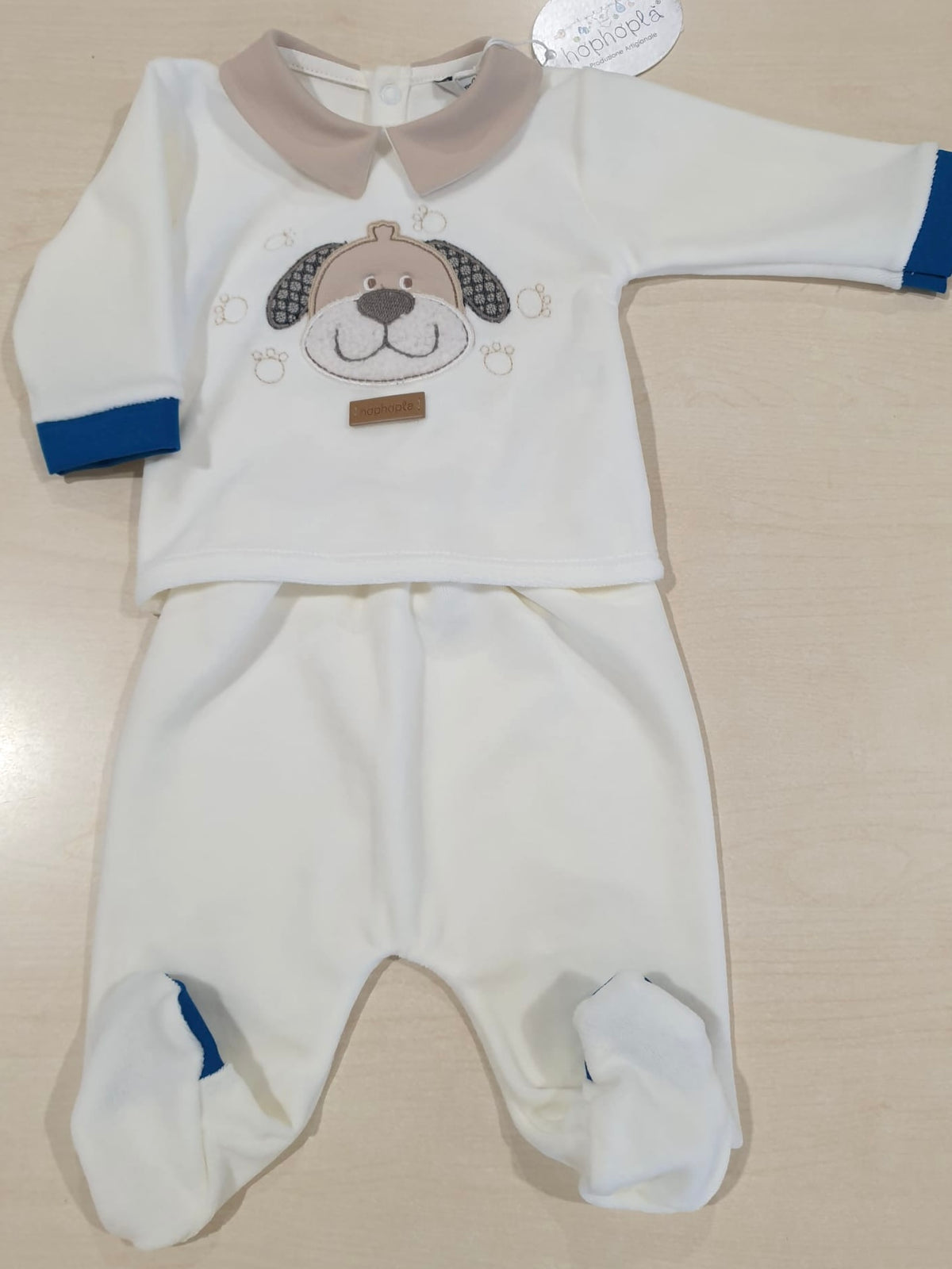 Completino due pezzi in ciniglia tema Thiago