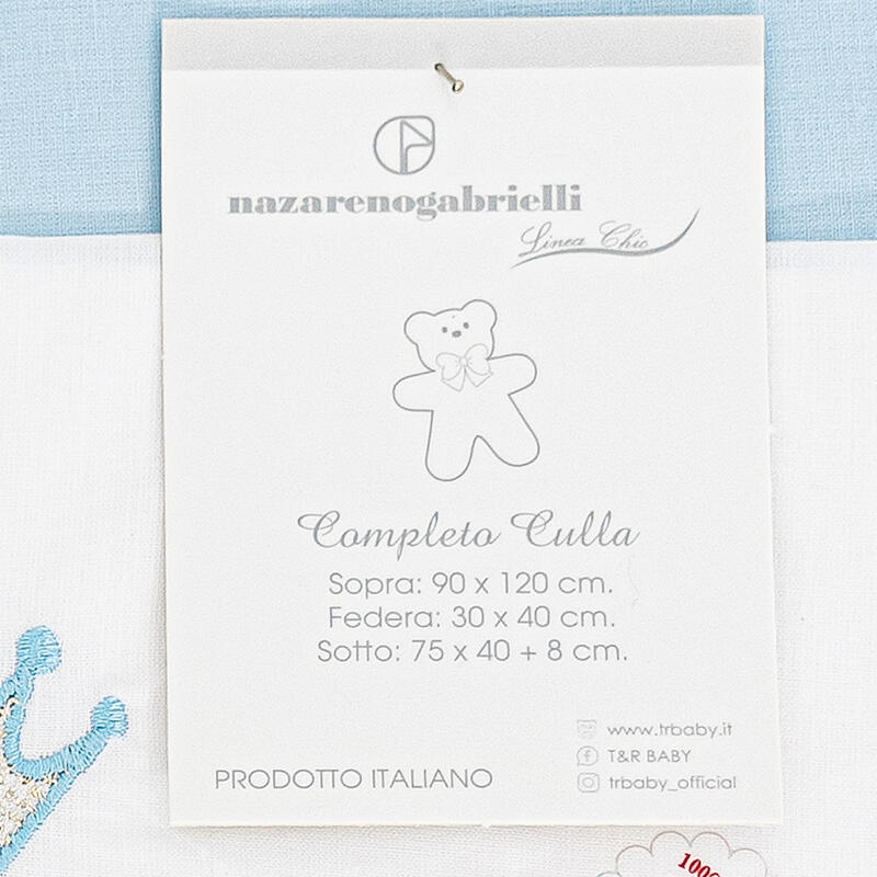 Lenzuolo 3 pz culla 90x120cm
