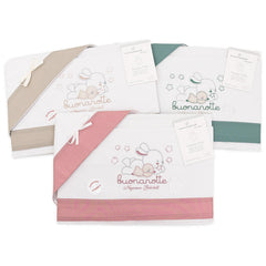 Set lenzuola culla ricamo coniglietto