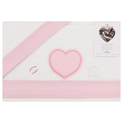 Set lenzuola culla con cuore ricamato