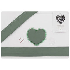 Set lenzuola culla con cuore ricamato