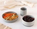 Set piatti 3 pezzi in silicone grigio Kiokids