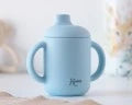 Tazza in silicone celeste con maniglie Kiokids