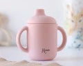 Tazza in silicone rosa con maniglie