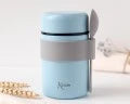 Thermos pappa in acciaio inossidabile con cucchiaio azzurro Kiokids