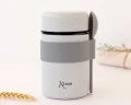 Thermos pappa in acciaio inossidabile con cucchiaio grigio Kiokids