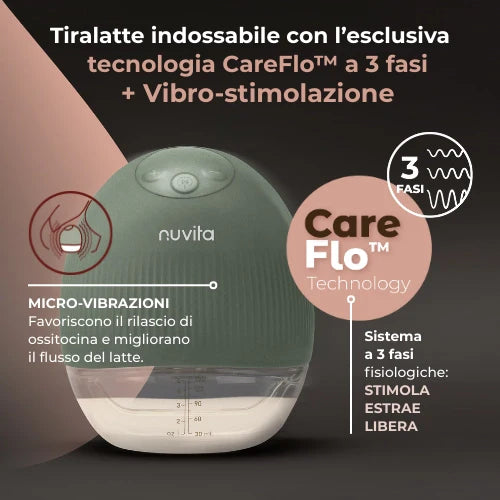 Tiralatte elettrico indossabile singolo a 3 fasi - Materno Flow 1264W Nuvita