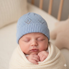 Cappellino in filo di scozia neonato