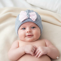 Cappellino il filo con fiocco ricamato