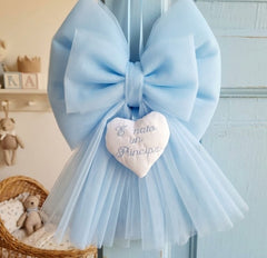 Fiocco nascita in tulle con cuore