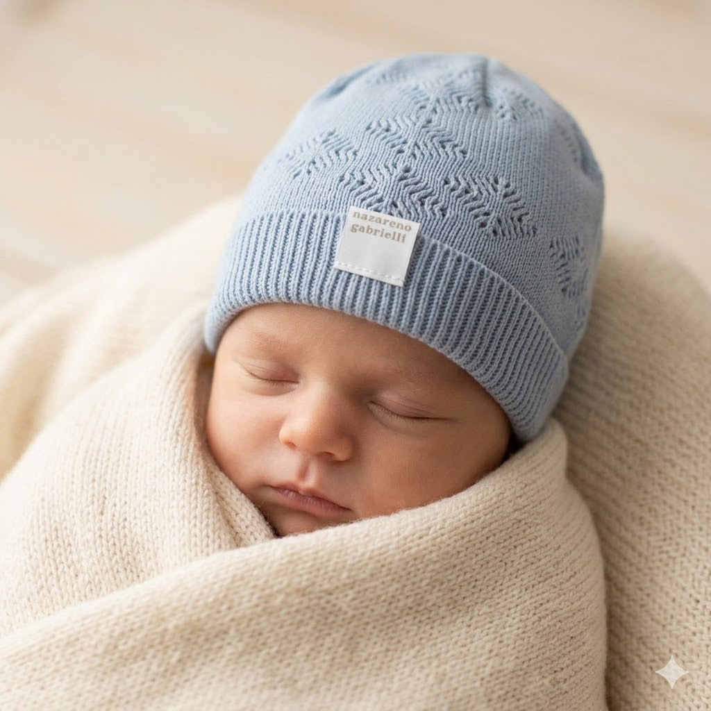 Cappellino in filo di Scozia neonato