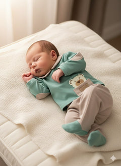 Completino due pezzi in cotone tema Dino